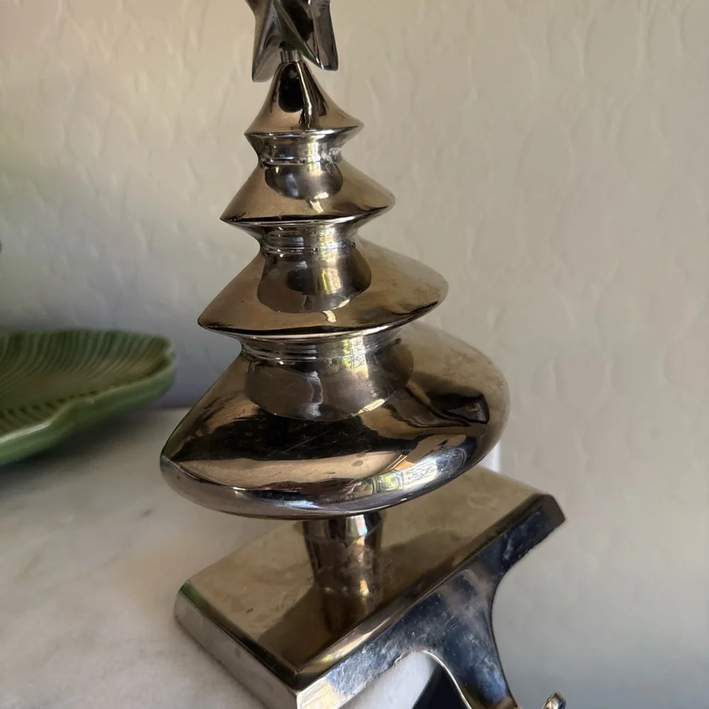Crate&Barrel Silver Holiday Tree with Star